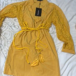 Deep plunge front mini dress